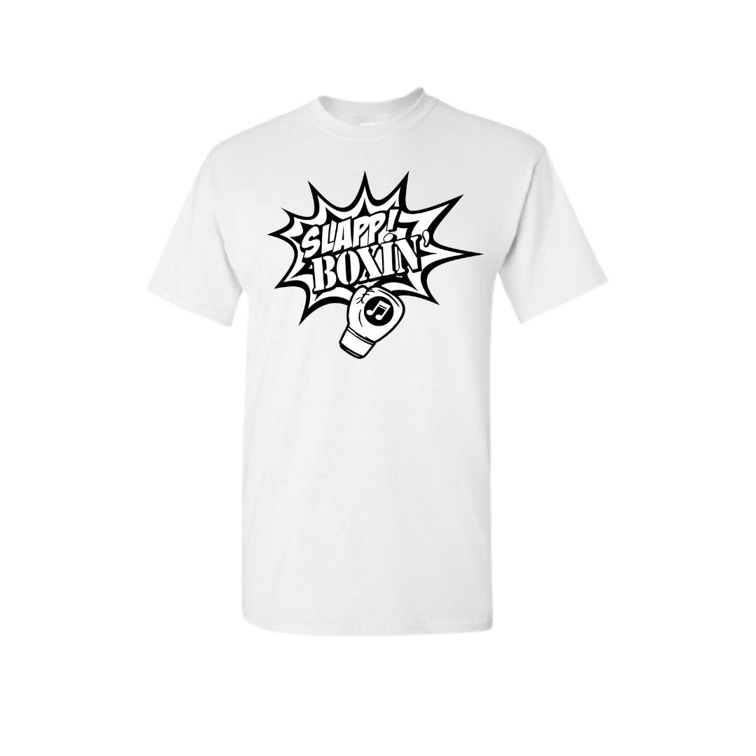 Classic White & Black Slapp Boxin' Logo- White Tee – Slapp