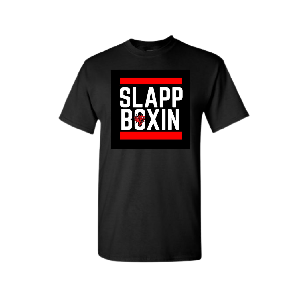 Slapp Boxin' Old School Hip Hop- Black Tee