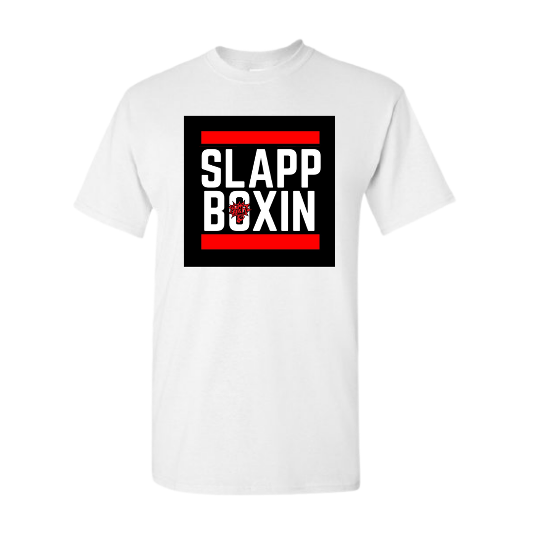 Slapp Boxin' Old School Hip Hop- White Tee