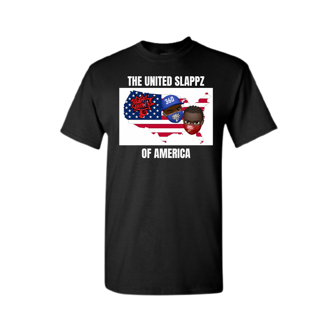 United Slappz of America- Black Tee