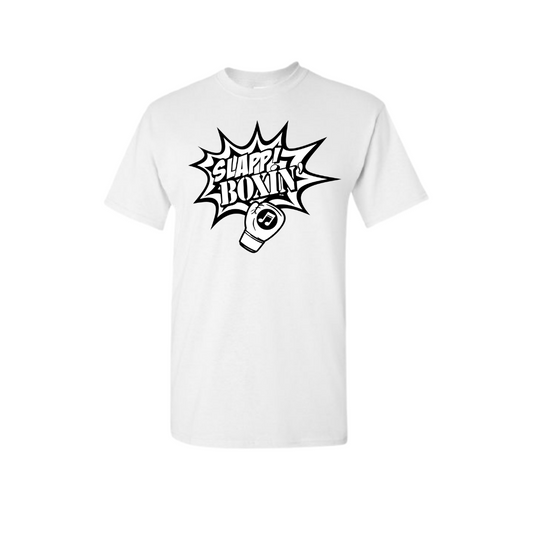 Classic White & Black Slapp Boxin' Logo- White Tee