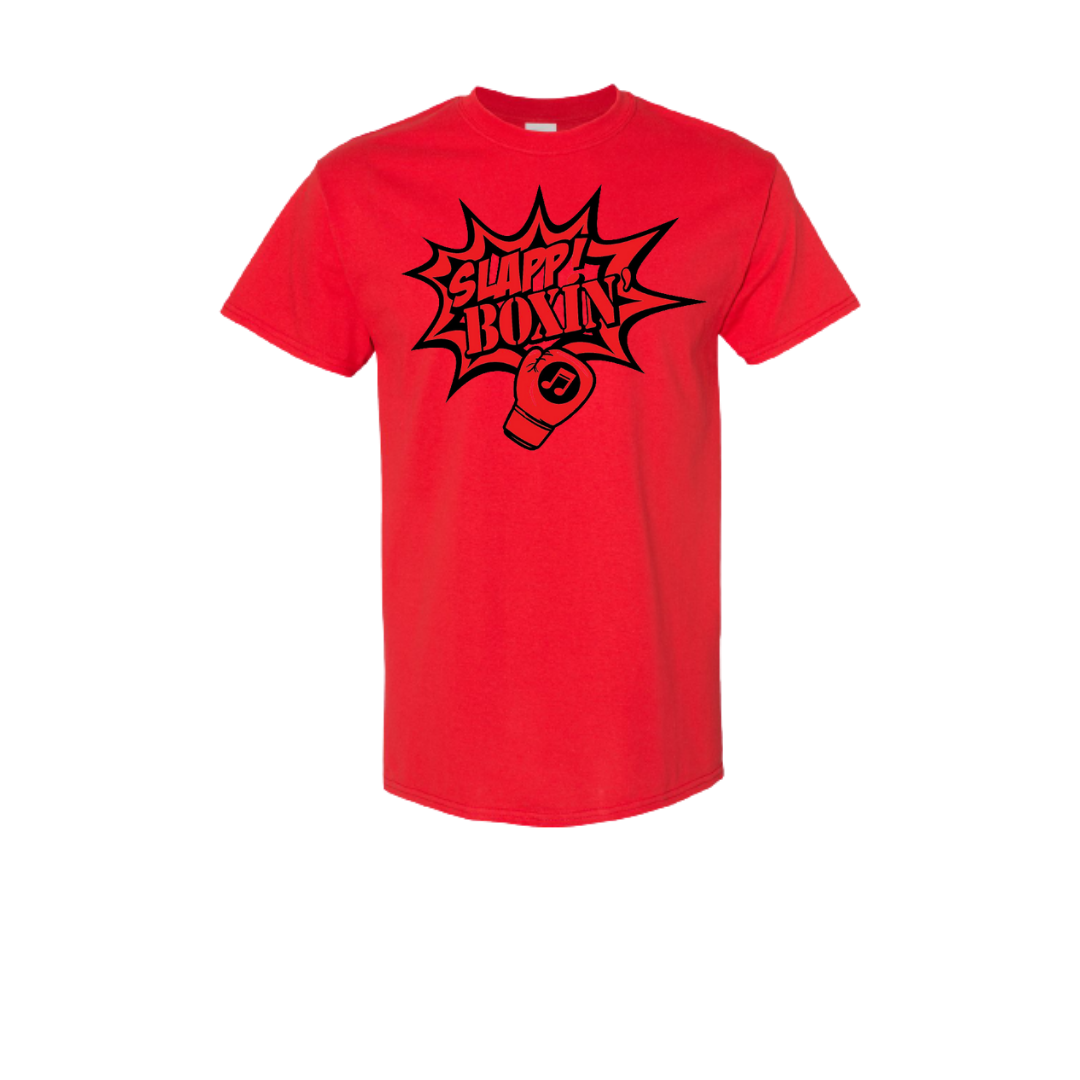 Original Classic Red & Black Slapp Boxin' Logo- Black Tee