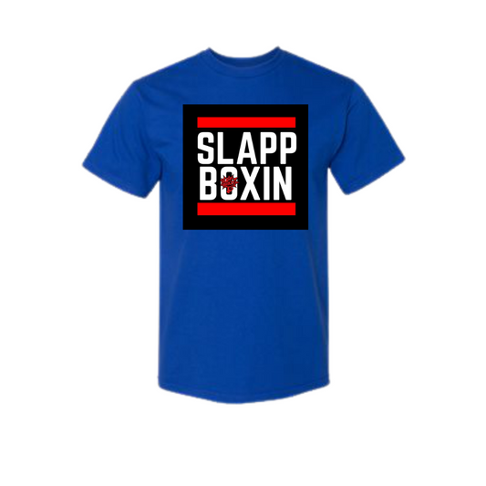 Slapp Boxin' Old School Hip Hop- Blue Tee