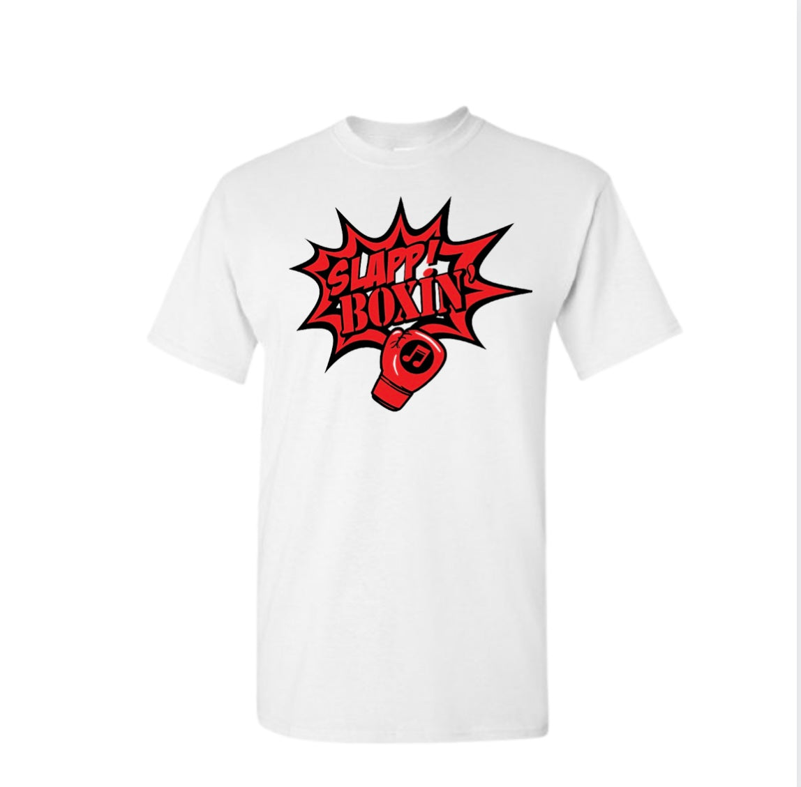 Original Classic Red & Black Slapp Boxin' Logo- Blue Tee